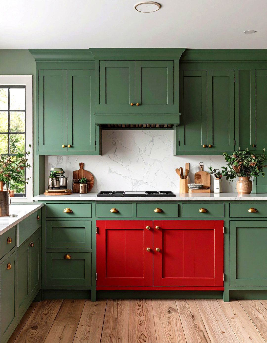 Mismatched Cabinet Colours Keep a French Country Kitchen Relaxed - 20 French Country Kitchen Ideas