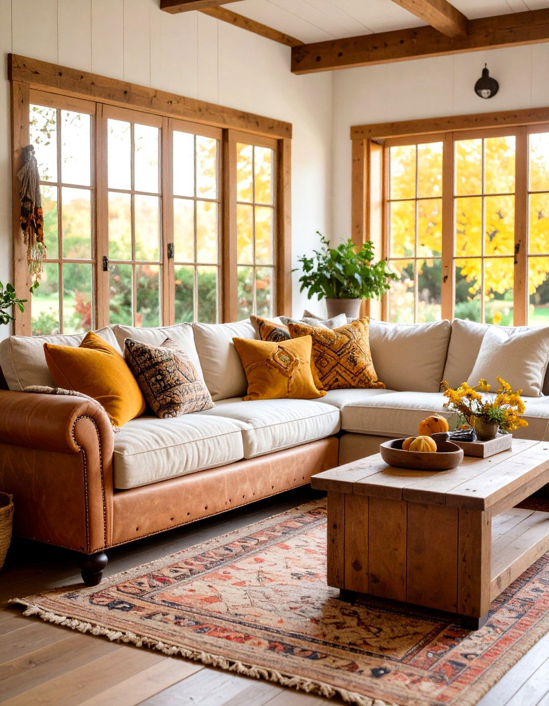 Mismatched Sofas in Farmhouse Rustic Charm - 20 Mismatched Sofas in Living Room Ideas