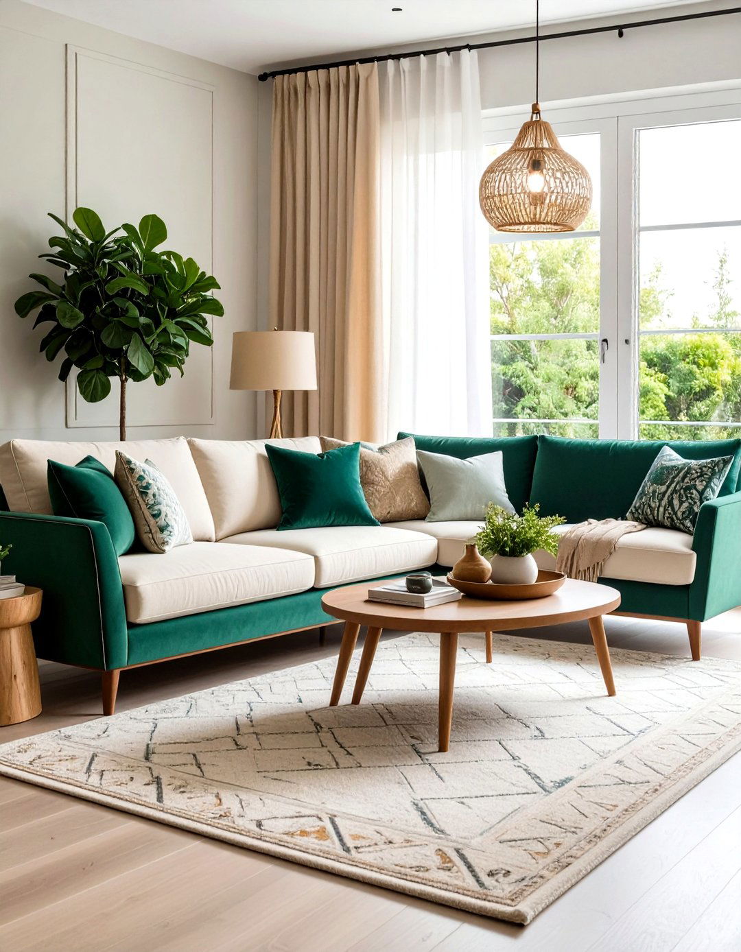 Mismatched Sofas in Velvet and Linen Combination - 20 Mismatched Sofas in Living Room Ideas
