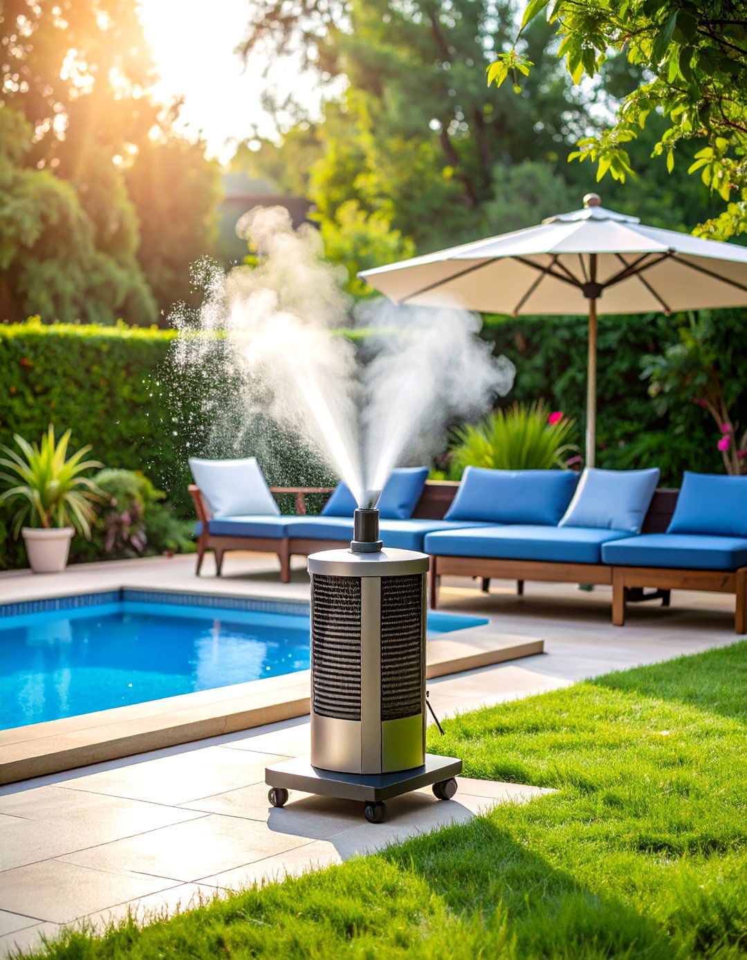 Misting Patio Fan with Integrated Cooling System - 20 Patio Fan Ideas