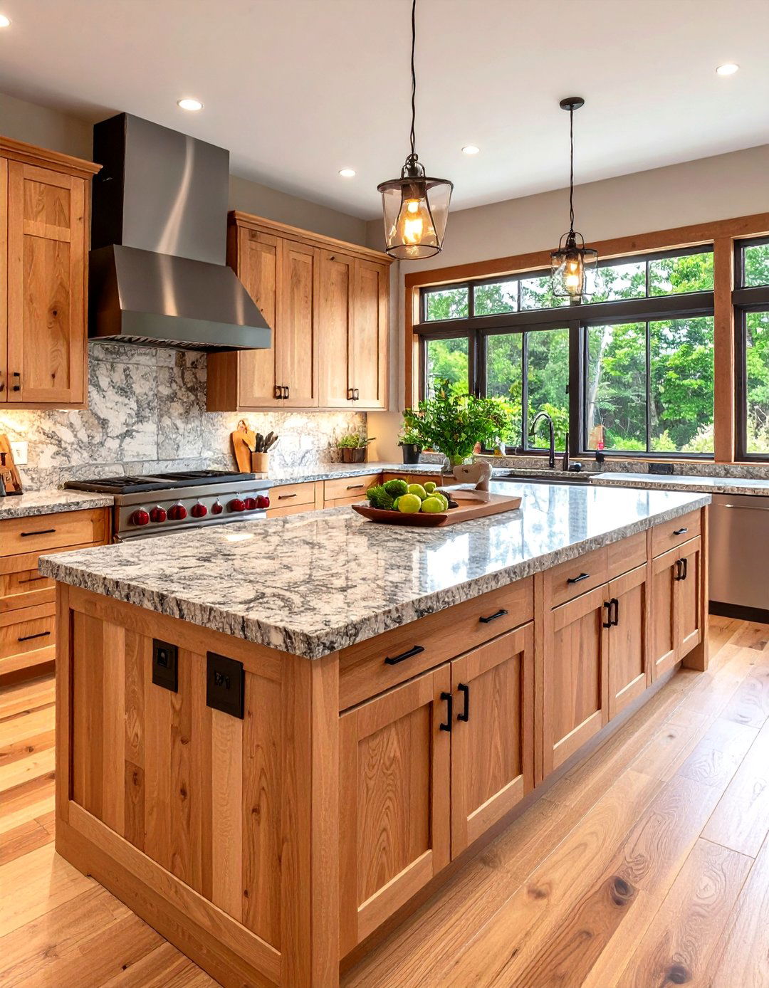 Mix Granite with Butcher Block for Dual Zone Prep - 20 Granite Kitchen Countertop Ideas