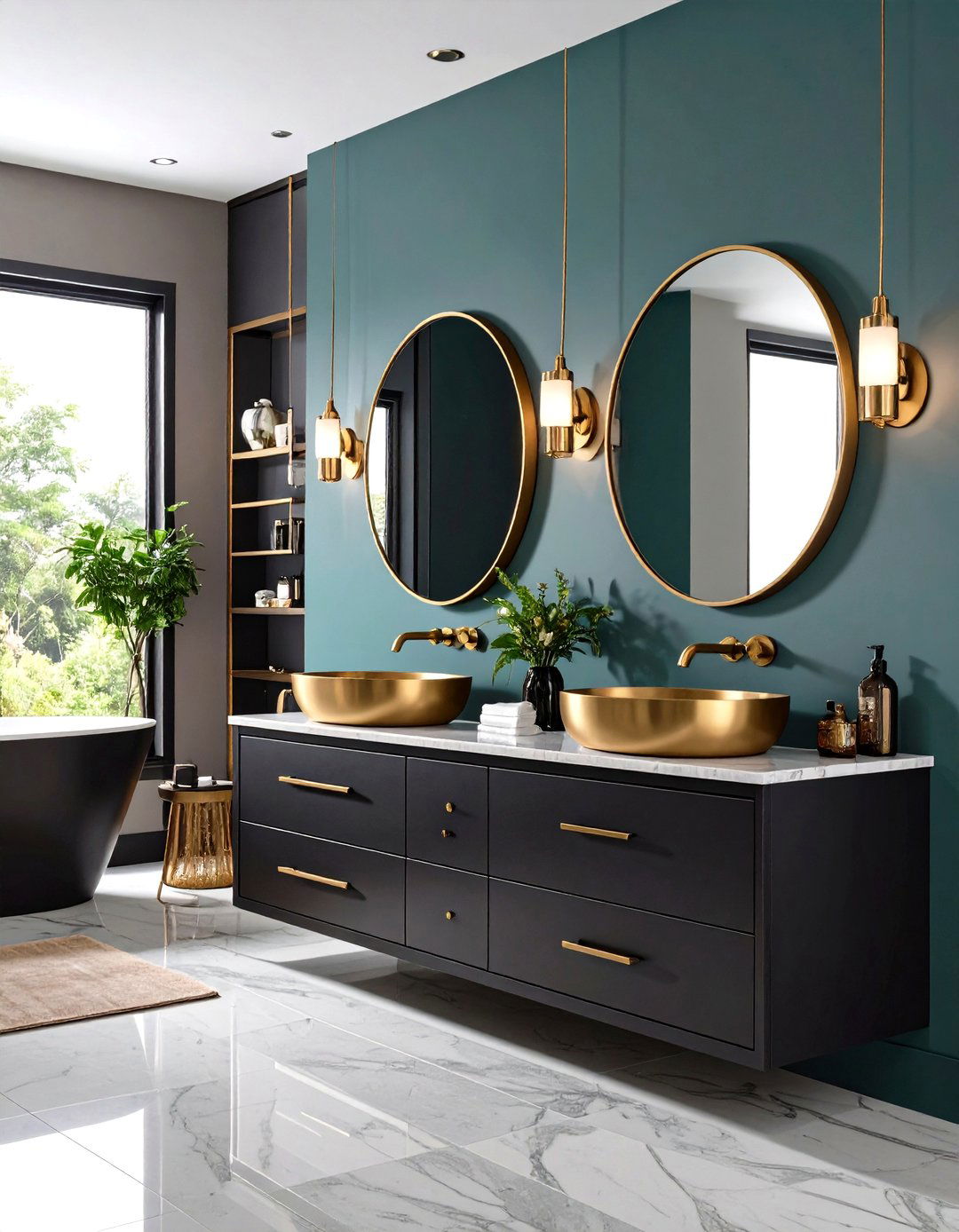 Mix Metals - 20 Small Powder Room Ideas