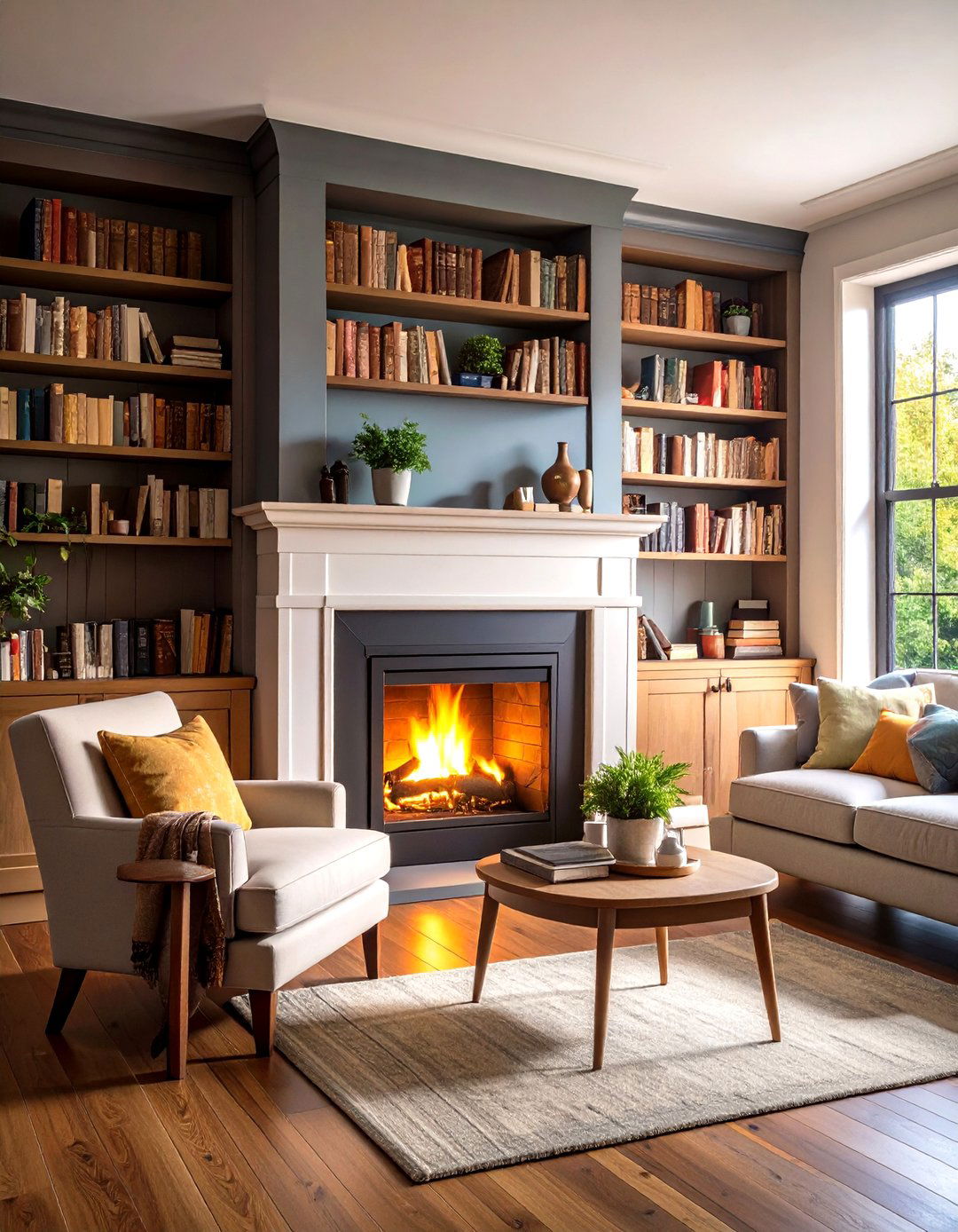 Mix Open Display and Closed Base Storage - 20 Fireplace With Bookshelves