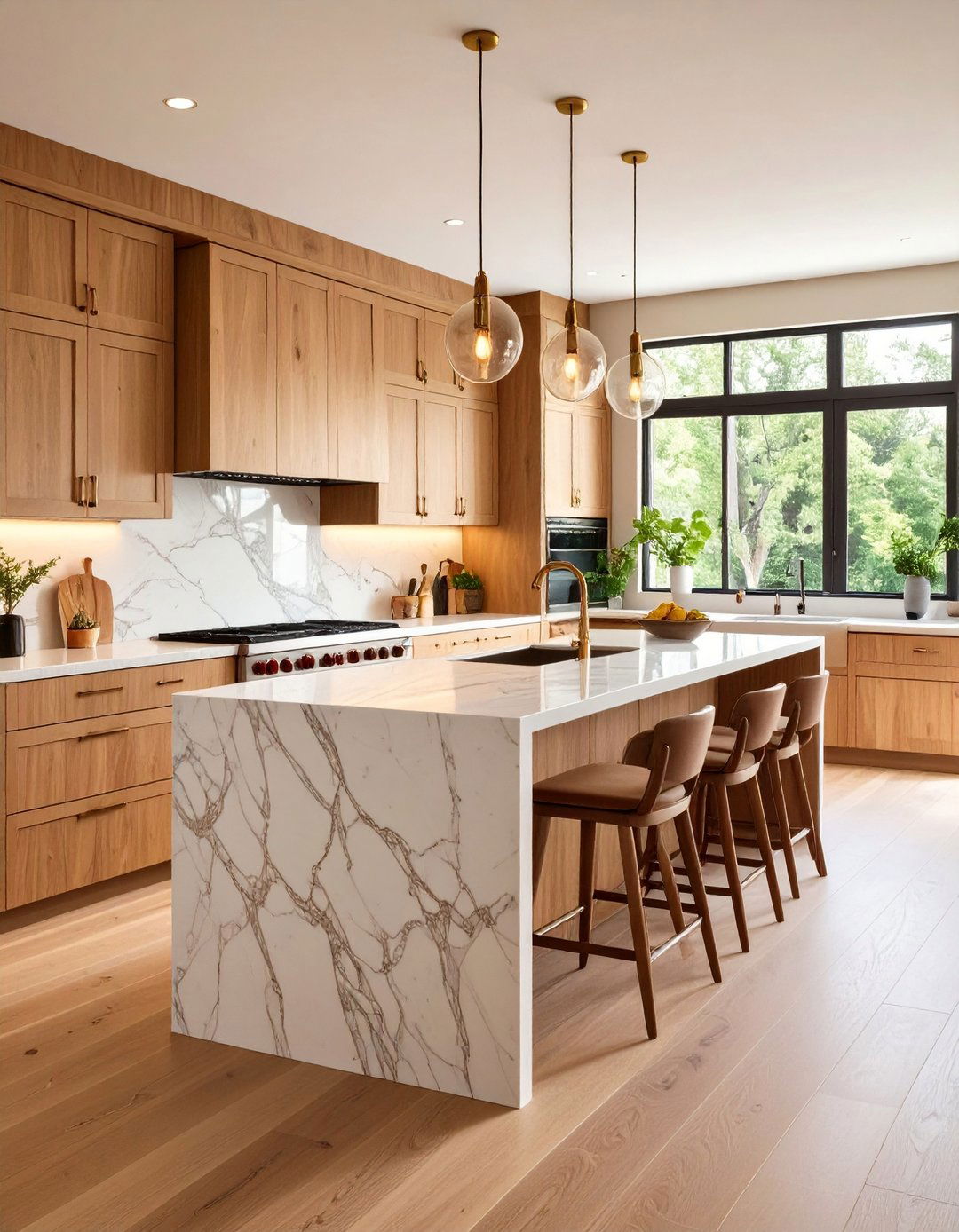 Mix Warm and Cool Materials for Richness - 20 Galley Kitchen Ideas