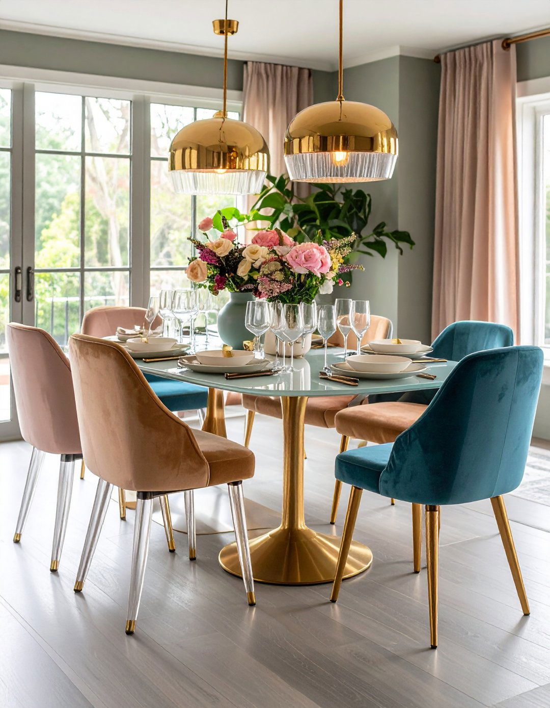 Mix and Match Dining Room Seating - 20 Glam Dining Room Ideas
