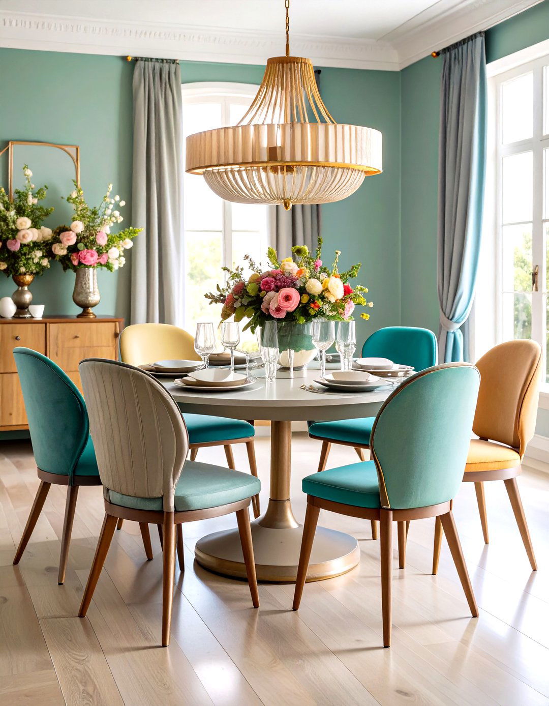Mix and Match Seating Animates the Dining Room - 20 Dining Room Ideas