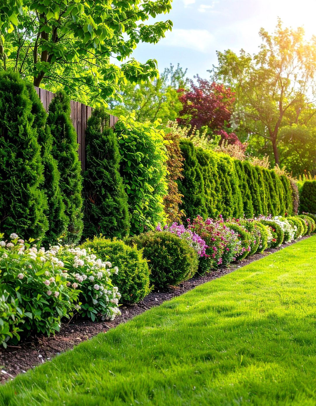 Mixed Hedge Privacy Fence Ideas - 20 Cheap Privacy Fence Ideas