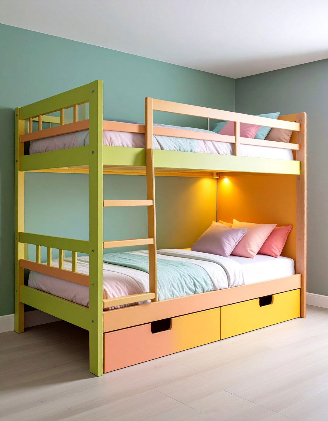 Mixed Height Bunks - 20 Shared Kids' Room Design Ideas