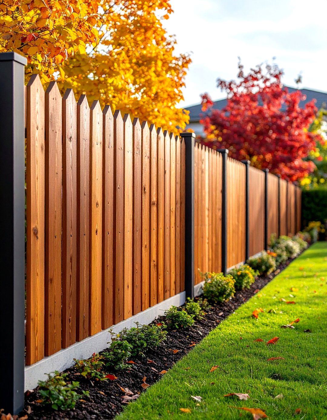 Mixed Height Metal and Wood Fence - 20 Metal and Wood Fence