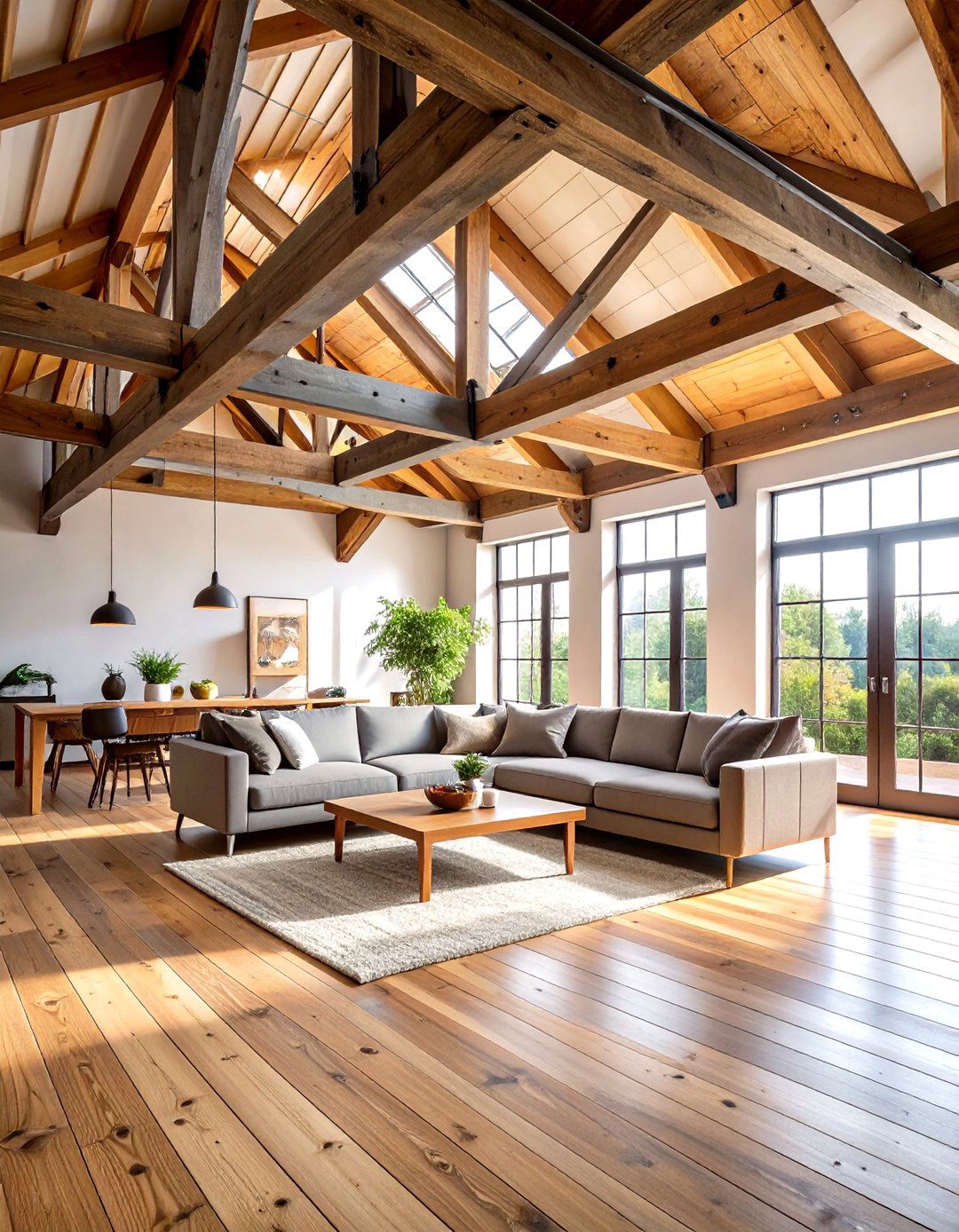 Mixed Material Beams for Modern Flair - 20 Vaulted Ceiling Ideas