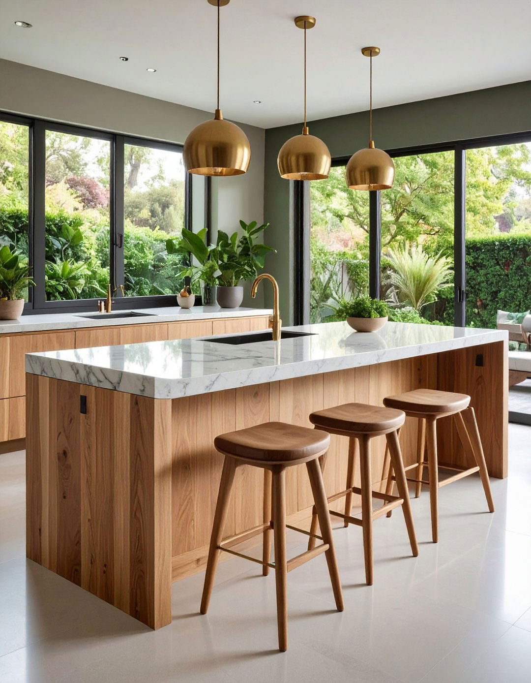 Mixed Material Breakfast Bar Contrast - 20 Breakfast Bar Ideas