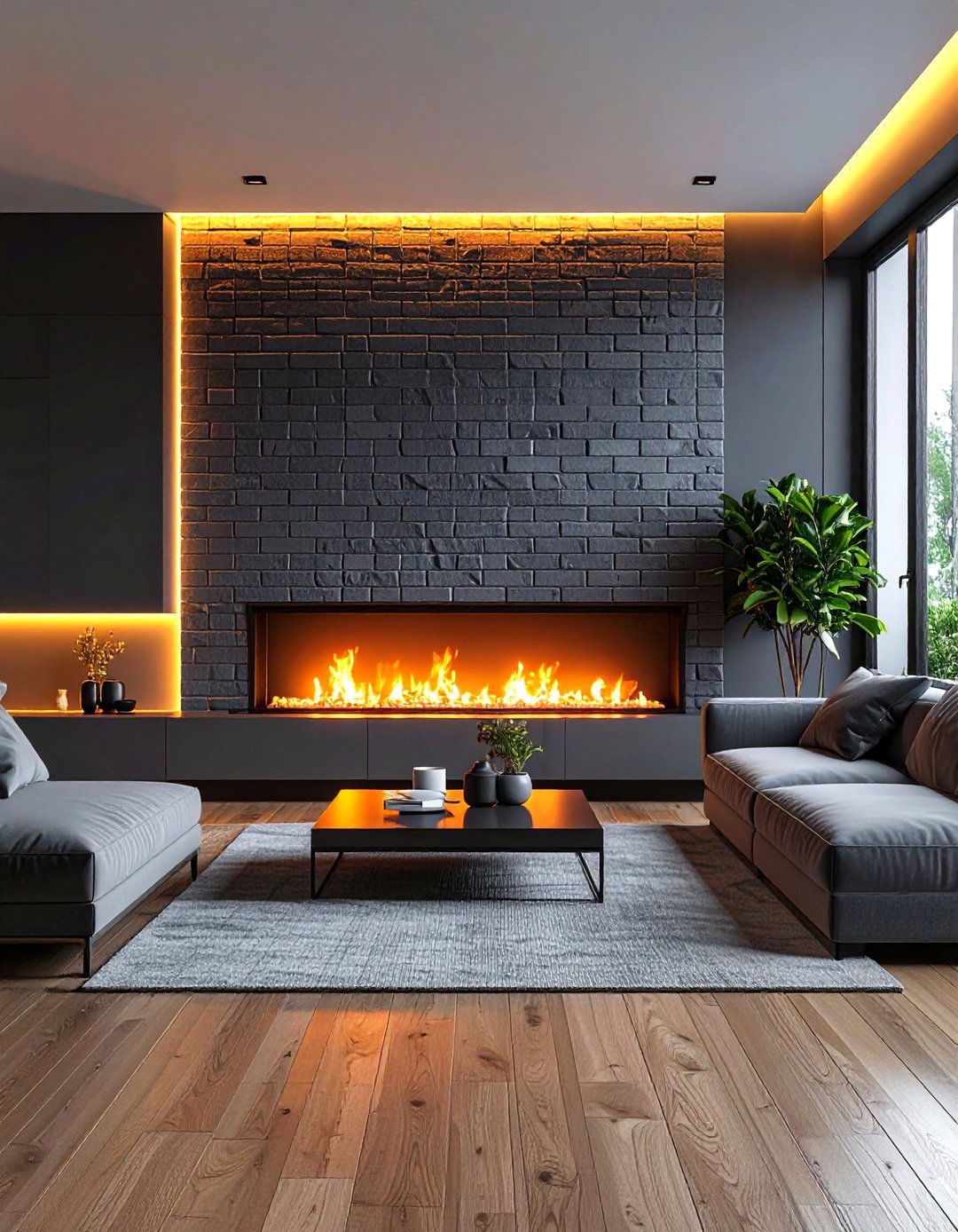 Mixed Material Brick Fireplace Combinations - 20 Brick Fireplace Ideas