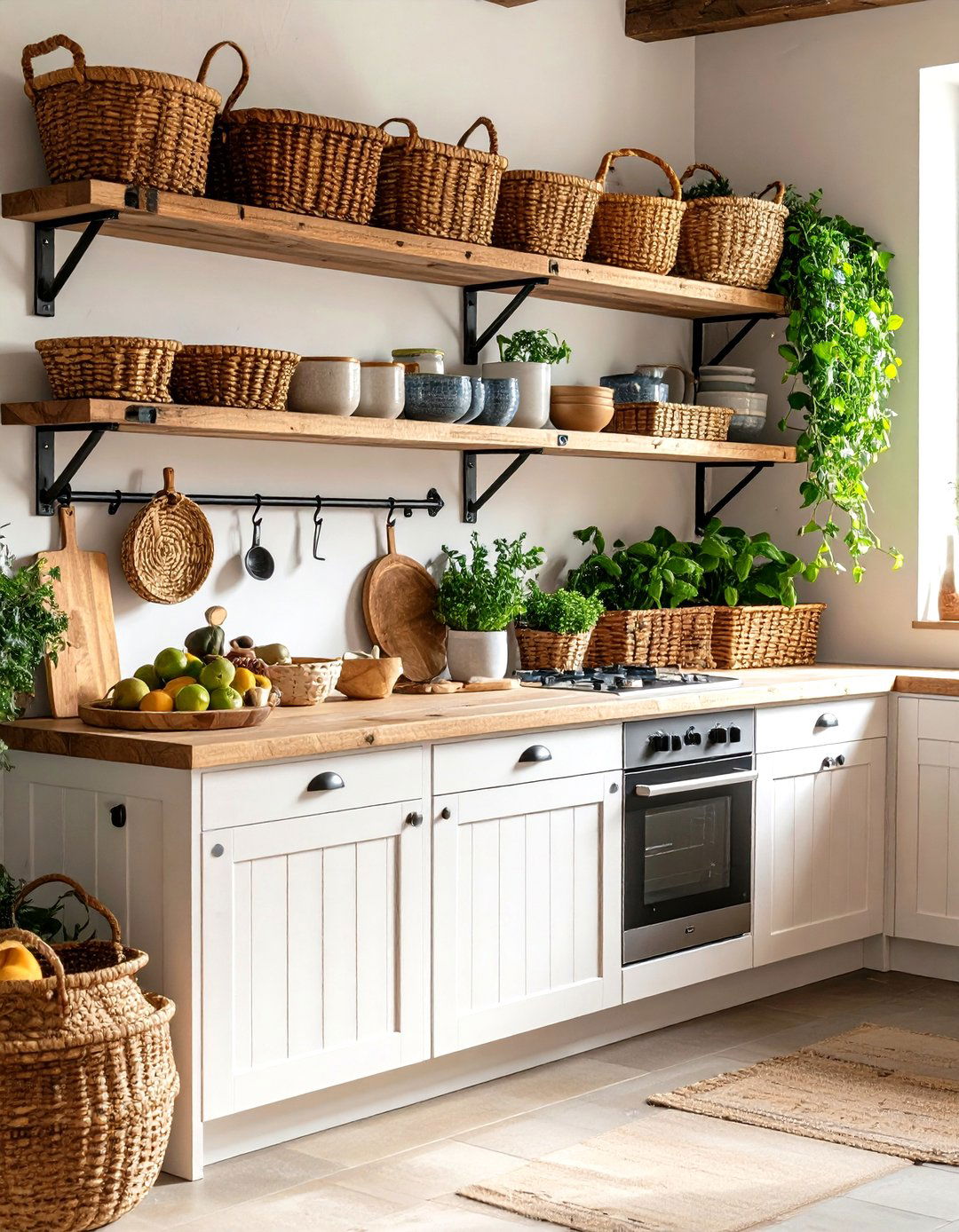 Mixed Material Farmhouse Kitchen Design Elements - 20 Farmhouse Kitchen Ideas