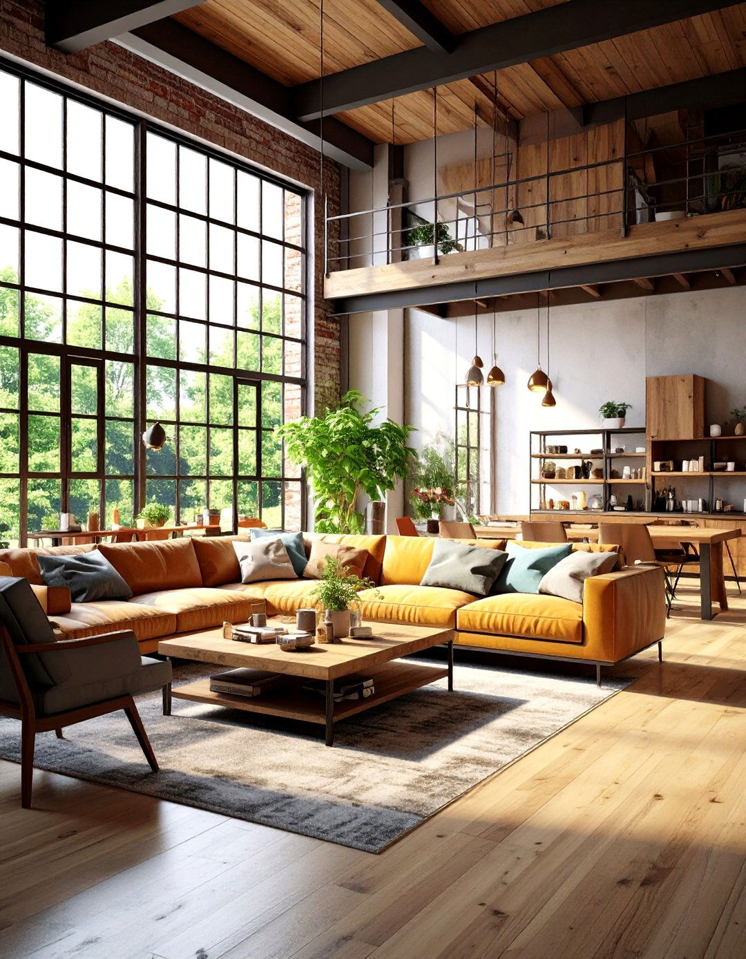 Mixed Material Industrial Interior Design - 20 Industrial Interior Design Style Ideas
