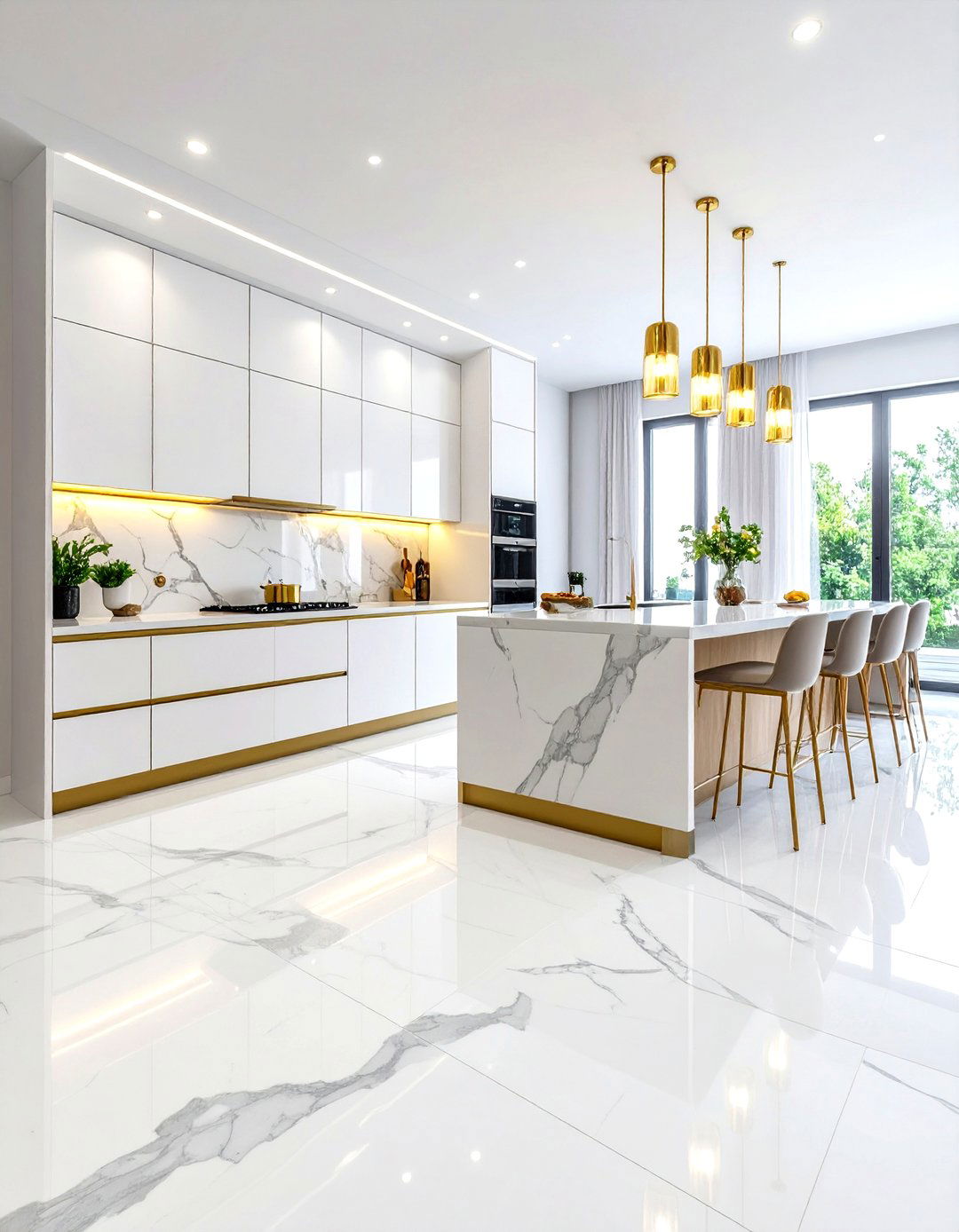 Mixed Material Look Linoleum Kitchen Flooring - 20 Linoleum Kitchen Flooring Ideas