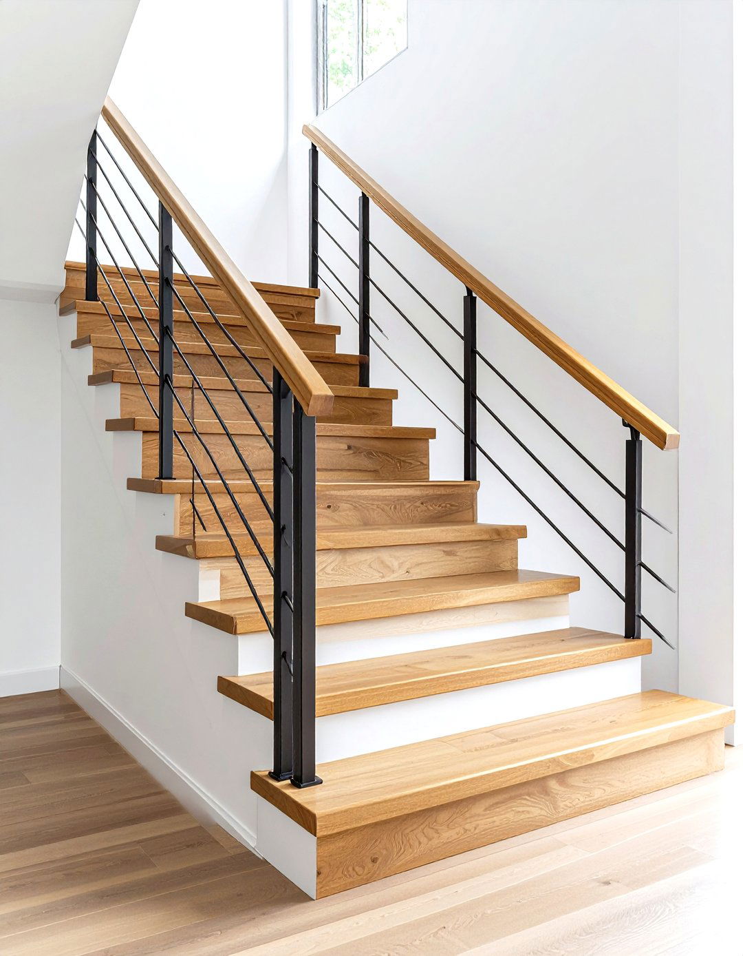 Mixed Material Metal and Wood Front Steps - 20 Front Step Ideas