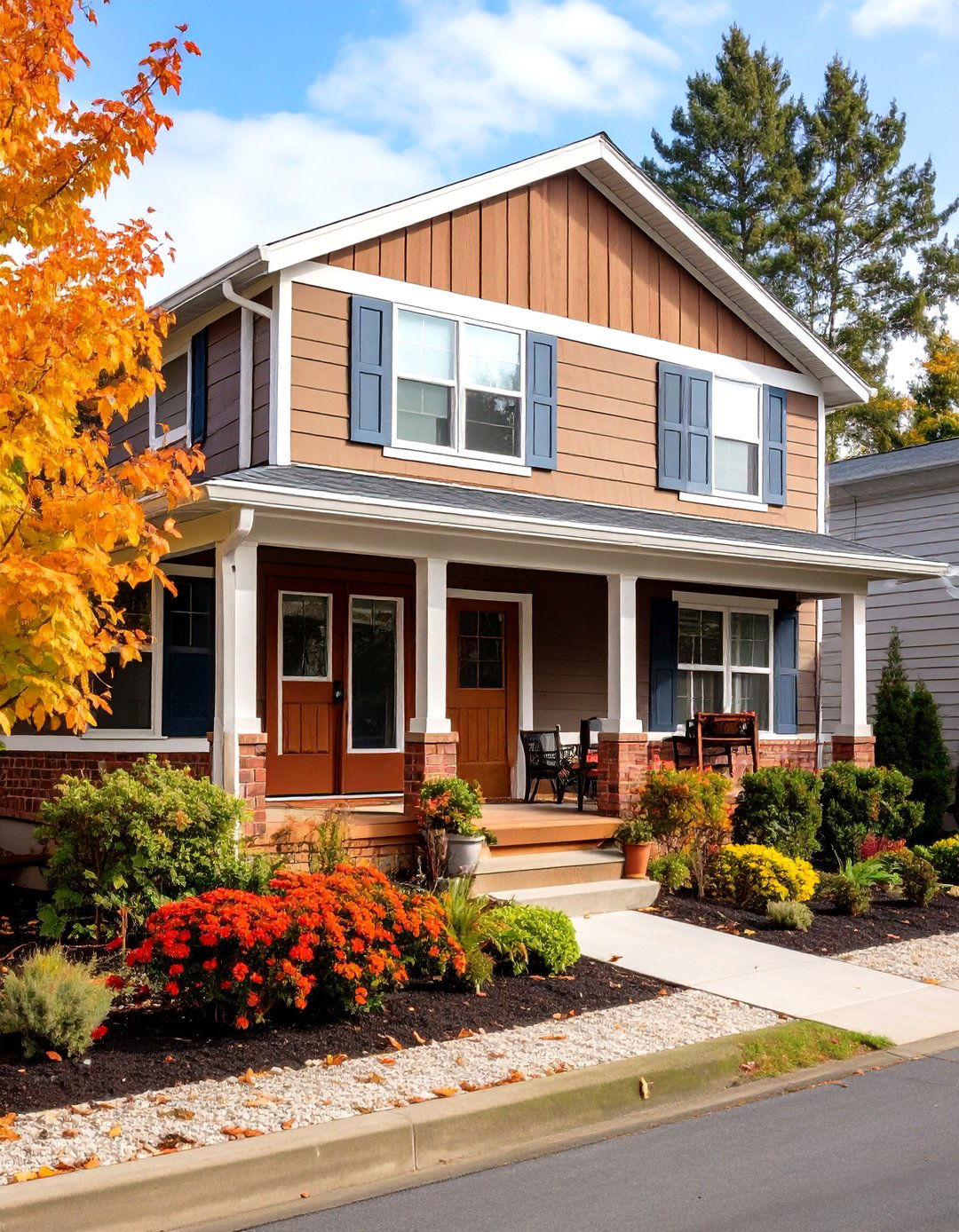 Mixed Material Mobile Home Siding with Brick and Vinyl Combination - 20 Mobile Home Siding Design Ideas