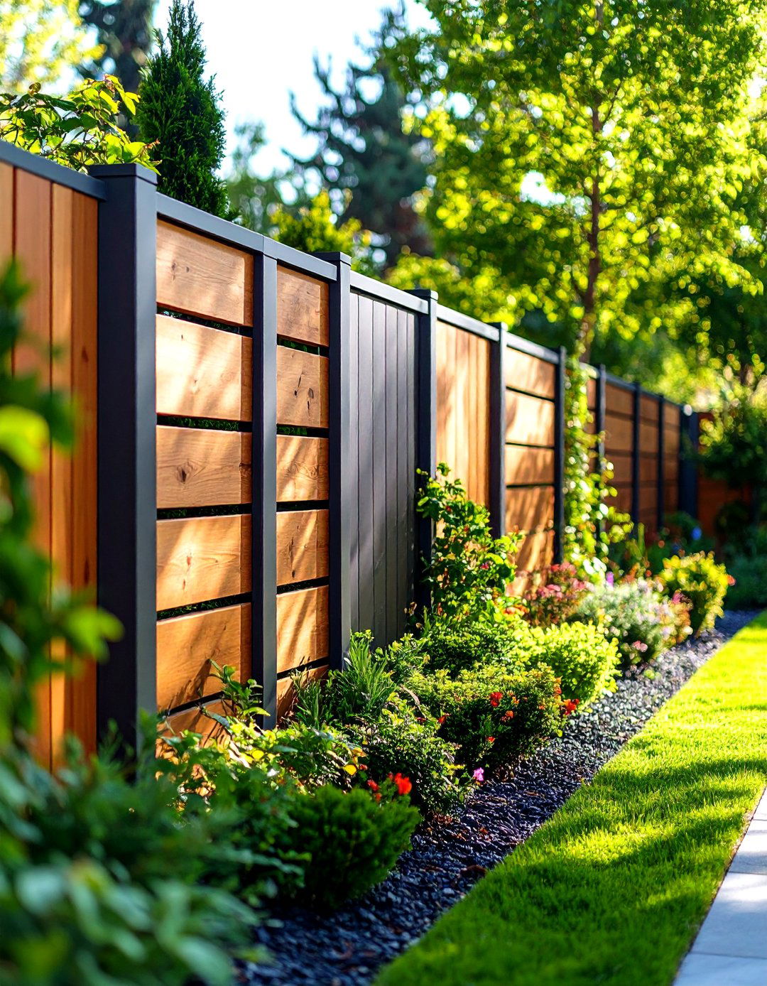 Mixed Material Modular Decorative Fence - 20 Decorative Fence Ideas