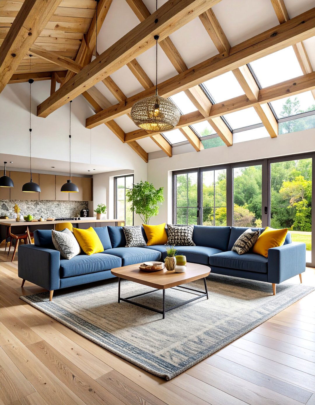 Mixed Material Open Concept Vaulted Ceiling Living Room - 20 Open Concept Vaulted Ceiling Living Room Ideas