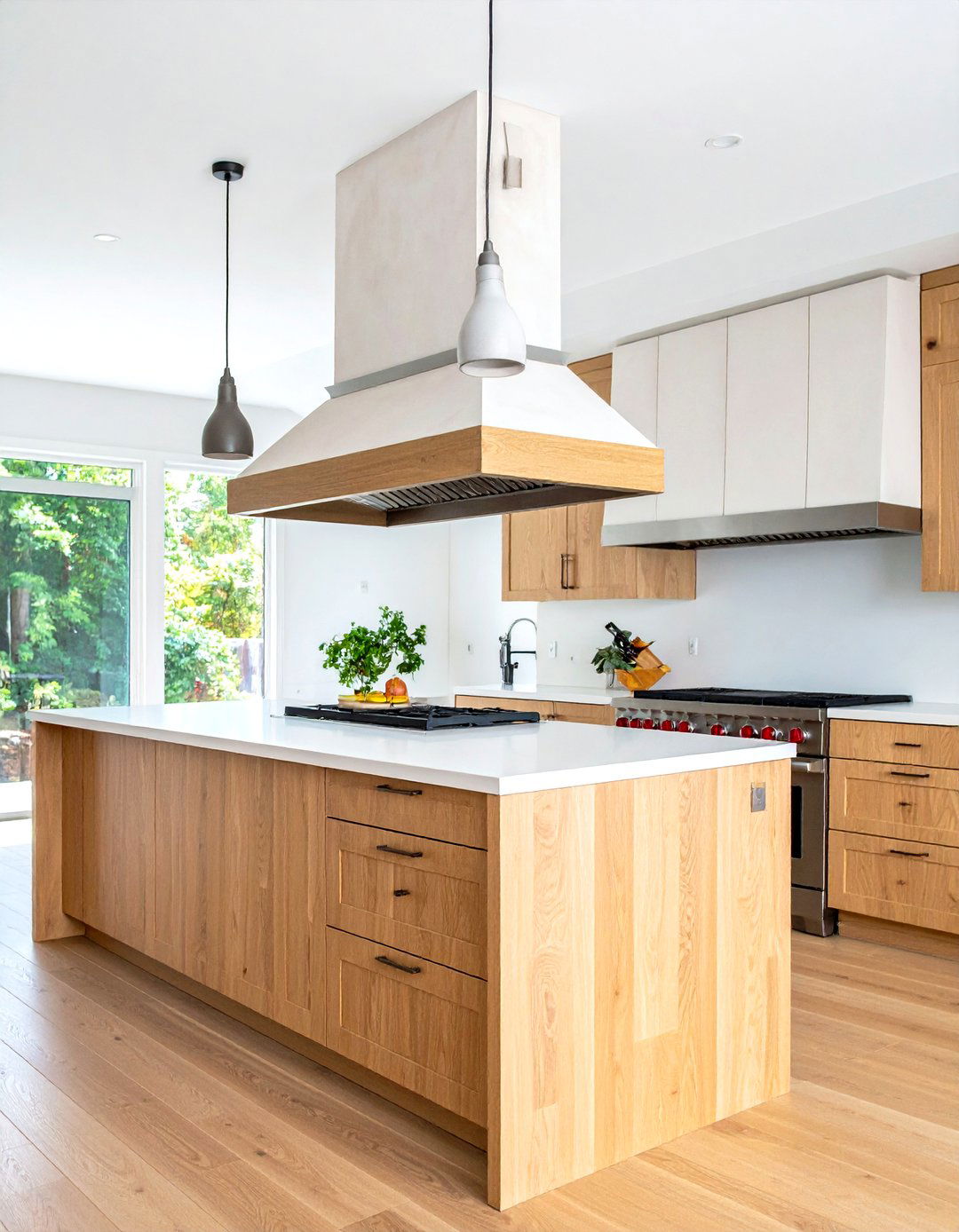 Mixed Material Range Hood Fusion - 20 Range Hood Ideas