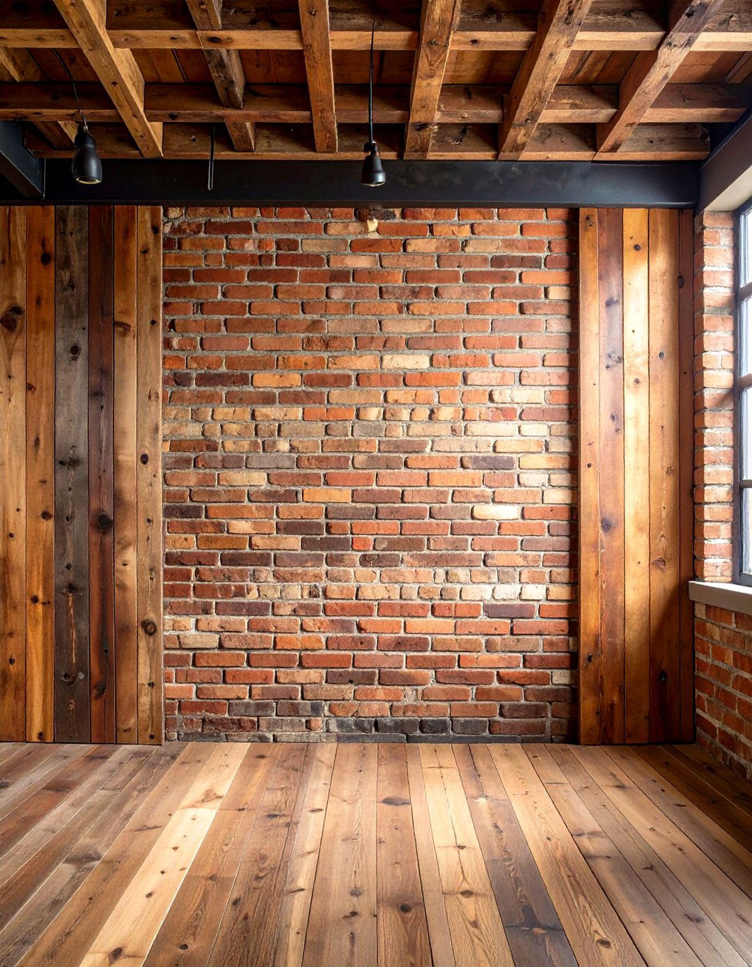 Mixed Material Shiplap and Brick Combo - 20 Shiplap Living Room Ideas