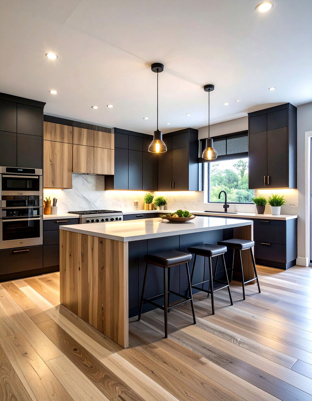 Mixed Material Travertine Floor Kitchen with Contemporary Sophistication - 20 Travertine Floor Kitchen Ideas