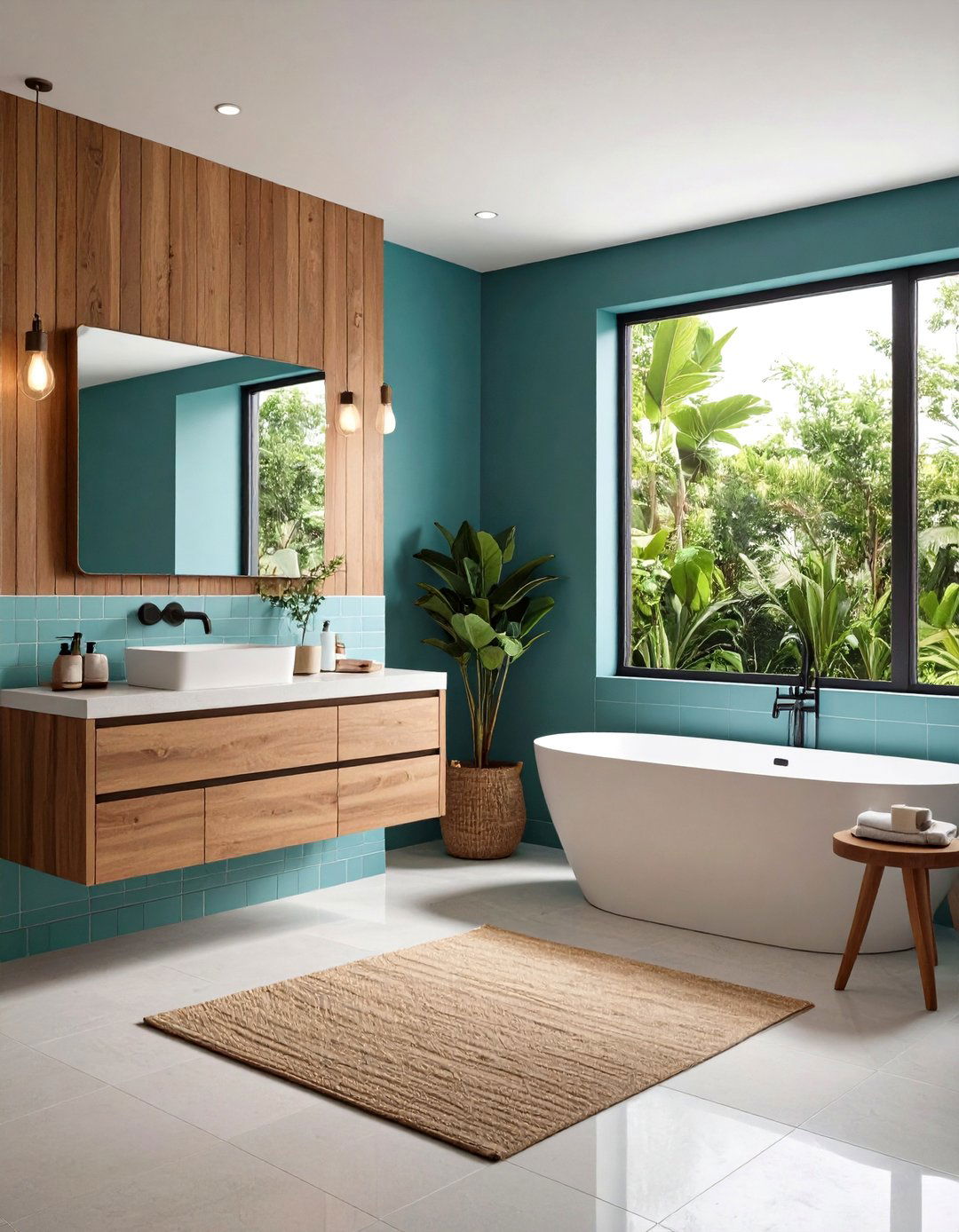 Mixed Material Wainscoting with Tile Backsplash - 20 Powder Room Wainscoting Ideas