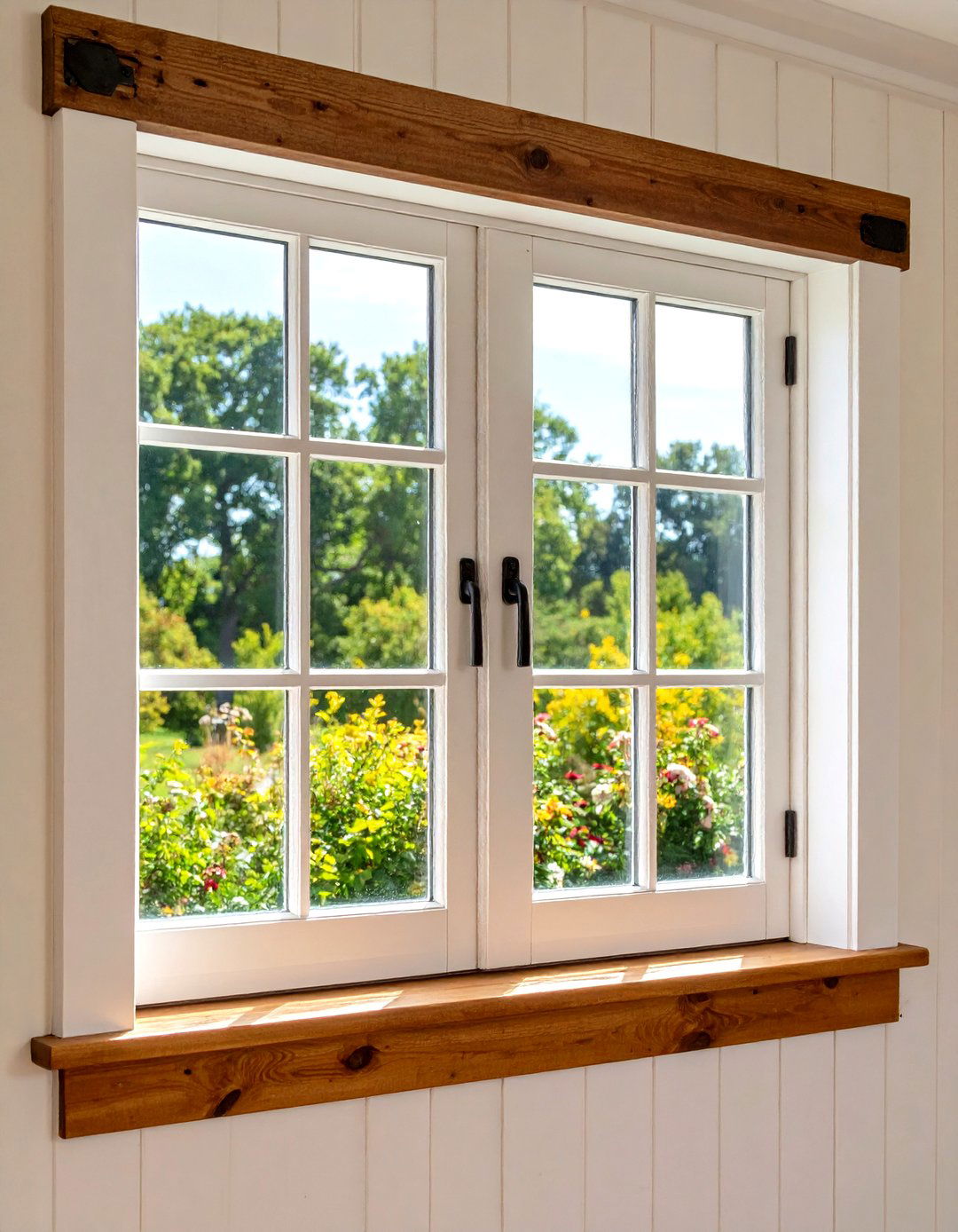 Mixed Material Window Trim - 20 Farmhouse Interior Window Trim Ideas