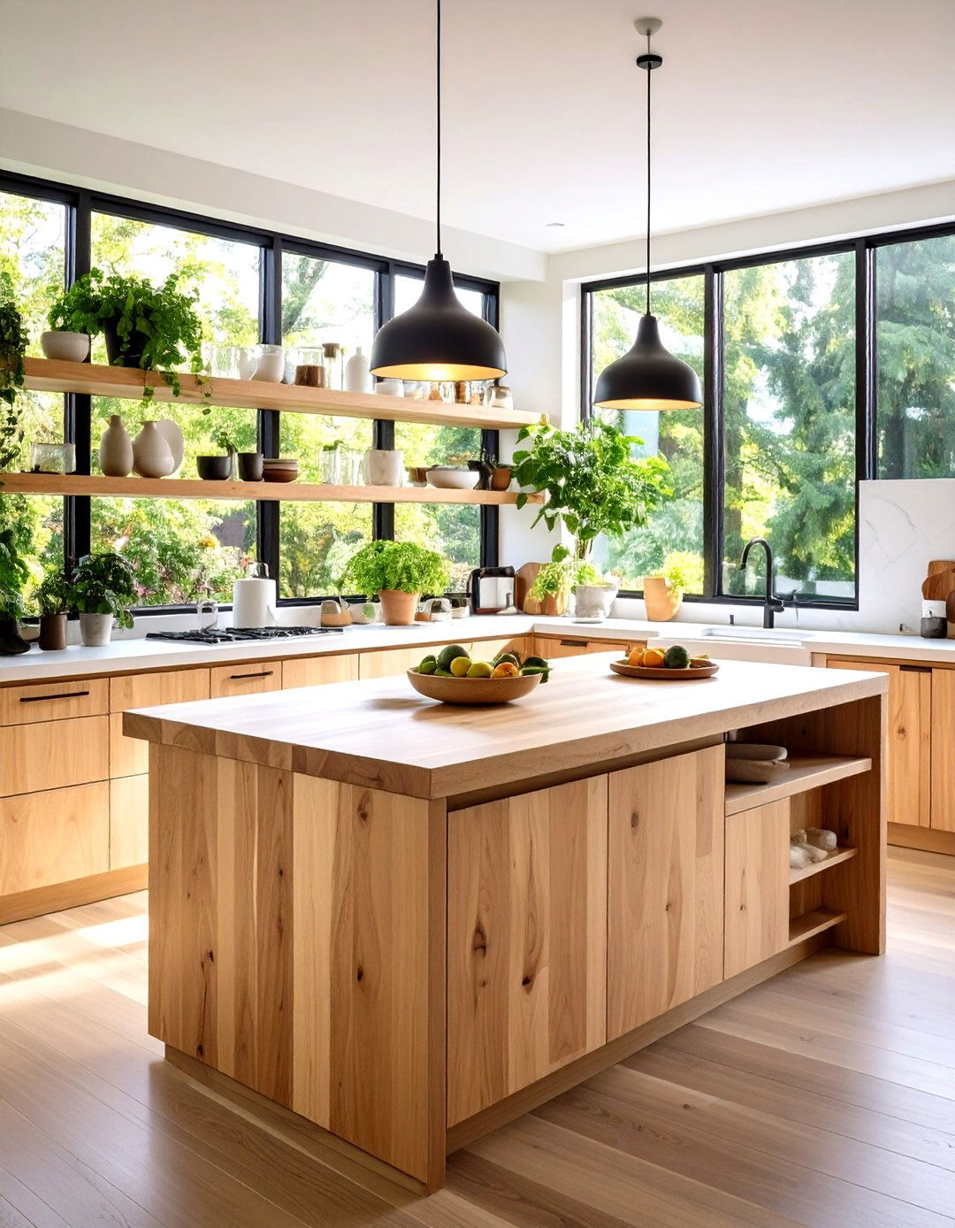 Mixed Material Wood Countertop Creative Contrast - 20 Wood Countertop Ideas