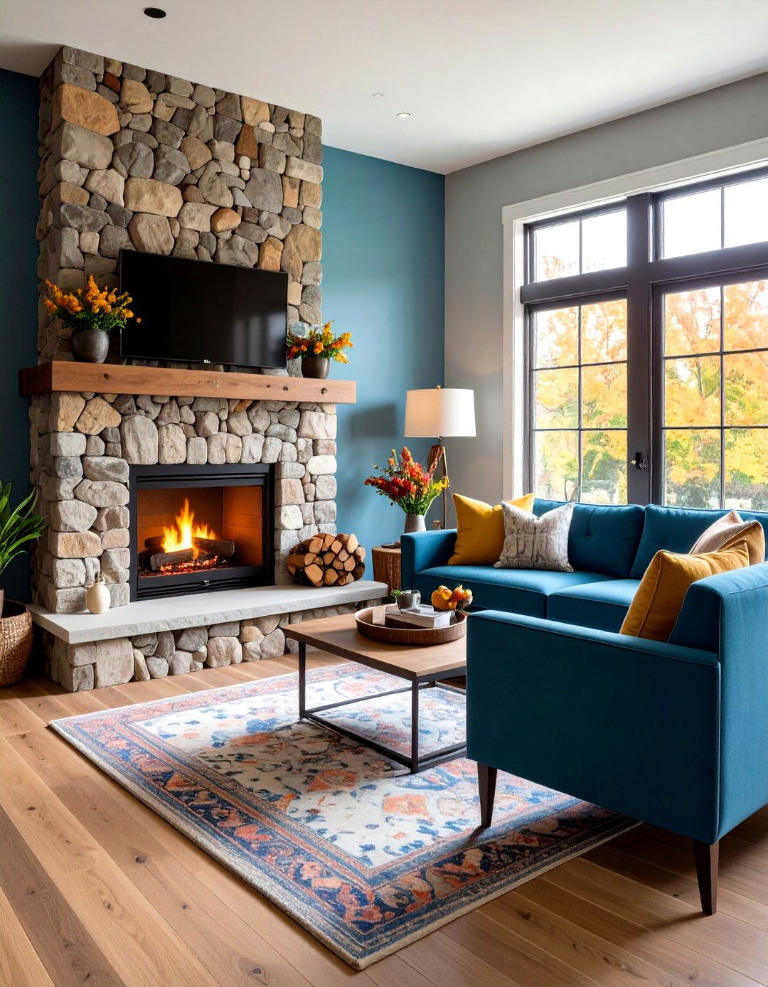 Mixed Material Wood Stove Surround - 20 Wood Stove Surround Ideas