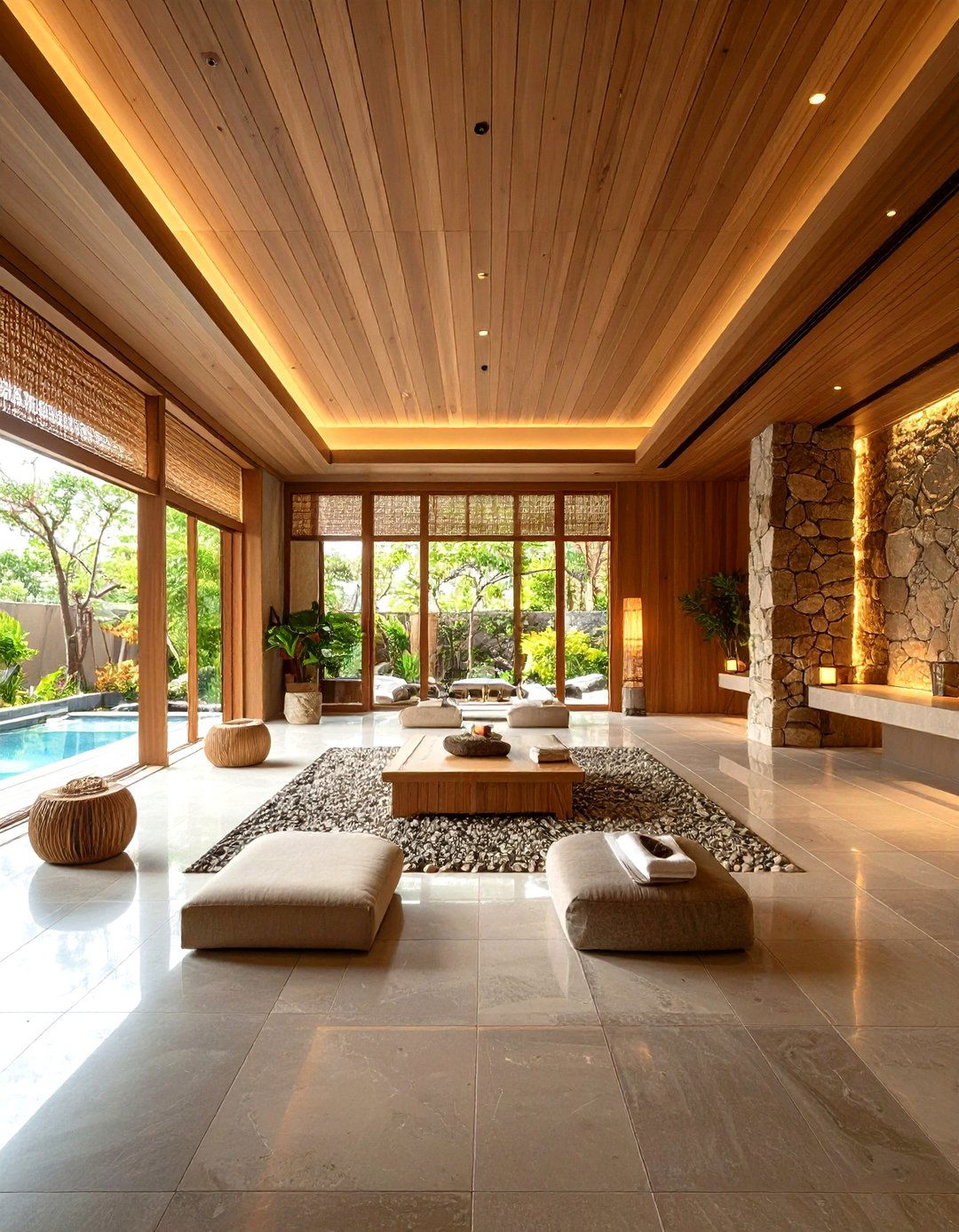 Mixed Materials Layering - 20 Spa Decor Ideas