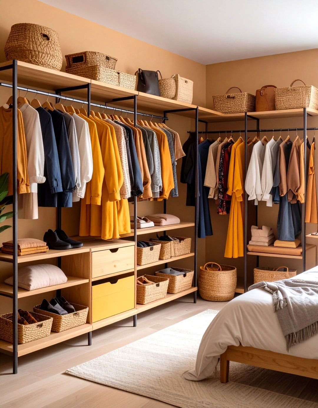 Mixed Materials Open Closet Display - 20 Open Closet Ideas