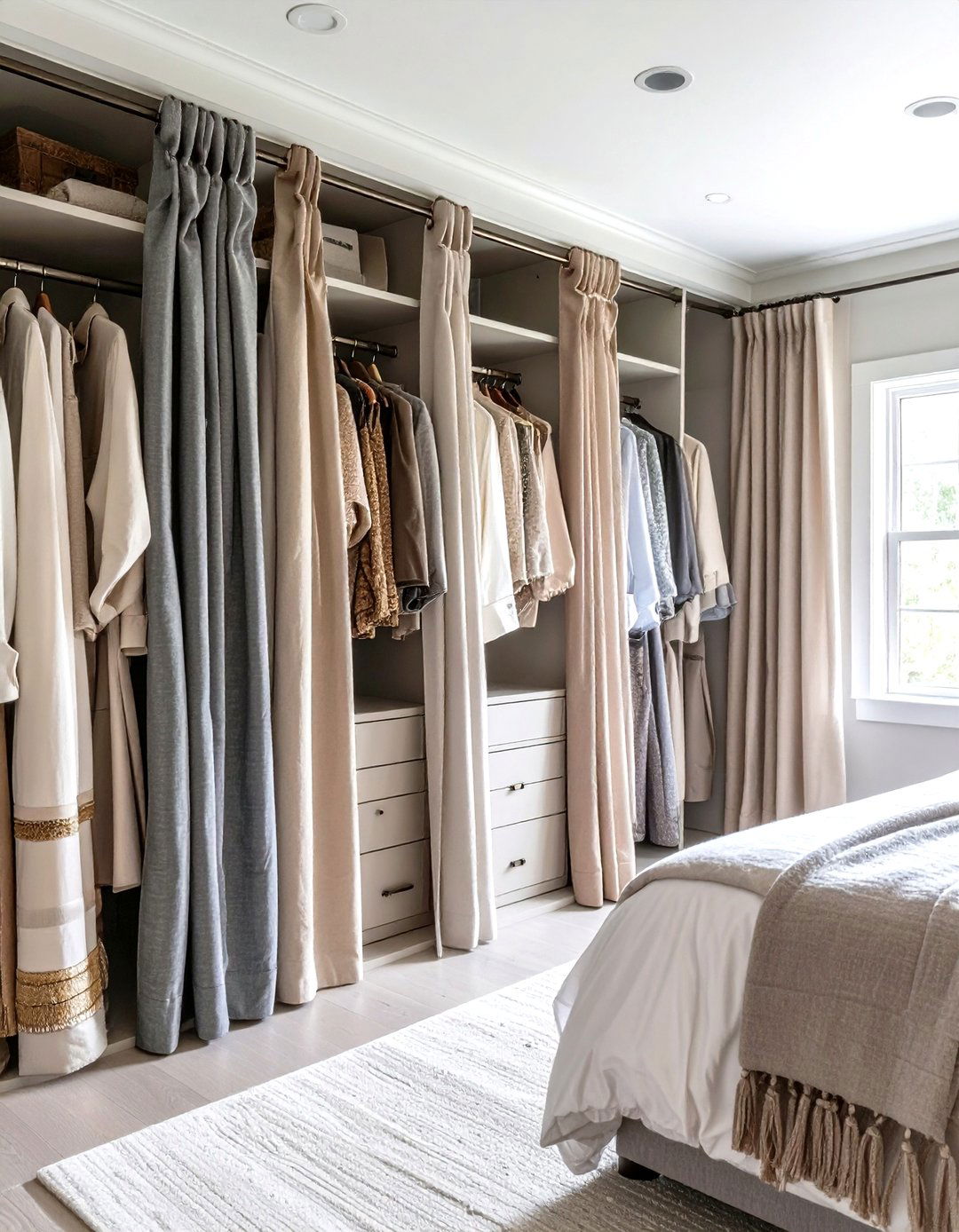 Mixed Media Closet Curtain Creative Fusion - 20 closet curtain ideas