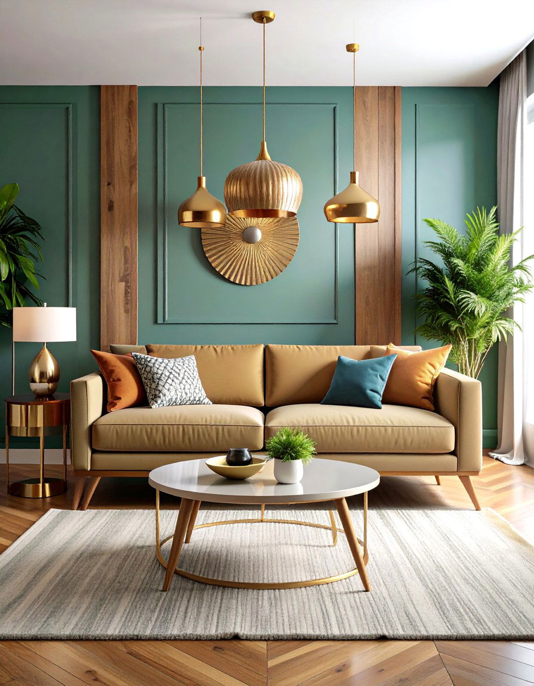Mixed Metal Accents Mid Century Modern Living Room - 20 Mid-Century Modern Living Room Ideas