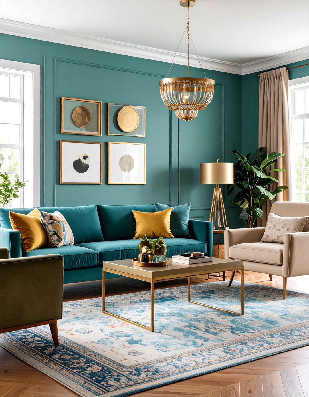 Mixed Metal Finishes in Transitional Living Room Accessories - 20 Transitional Living Room Ideas