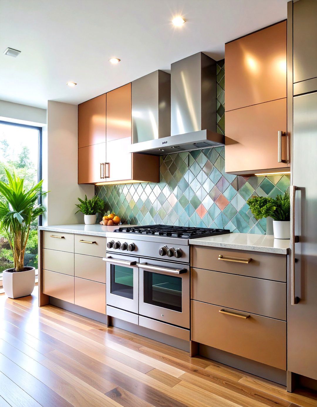 Mixed Metal Glass Kitchen Backsplash Mosaic - 20 Kitchen Backsplash Ideas