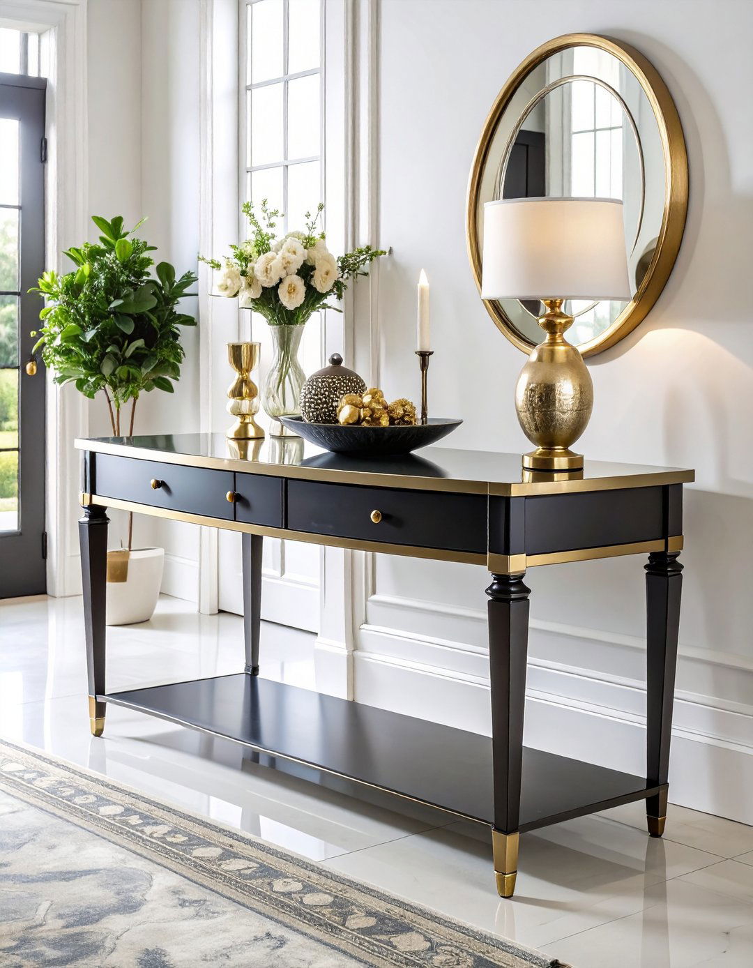 Mixed Metals Entry Table Sparkle - 20 Entry Table Decor Ideas