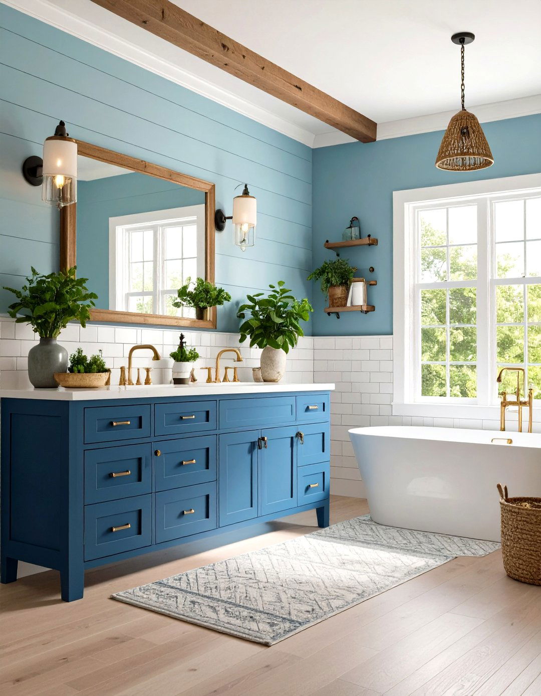 Mixed Metals Modern Farmhouse Bathroom - 20 Modern Farmhouse Bathroom Ideas