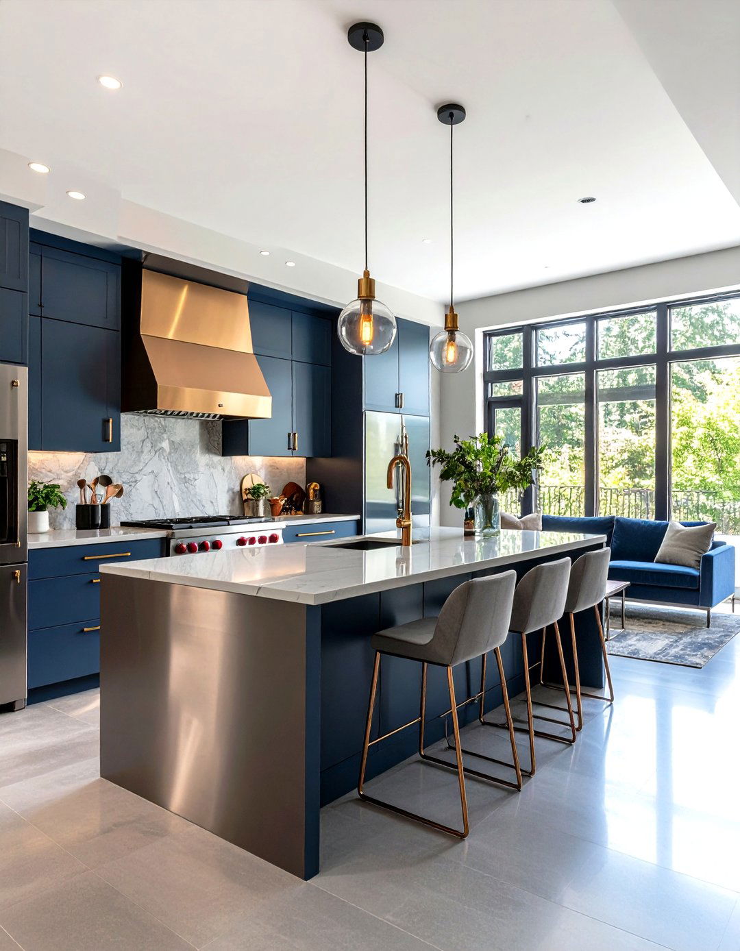 Mixed Metals Open Kitchen Living Room - 20 Open Kitchen Living Room Ideas