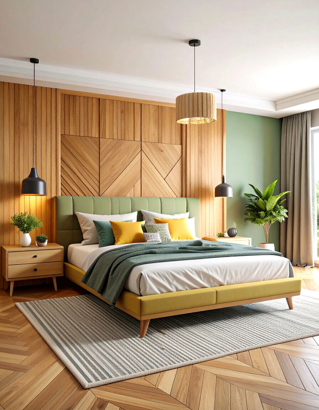 Mixed Pattern Wood Trim Accent Wall - 20 Wood Trim Accent Wall Ideas