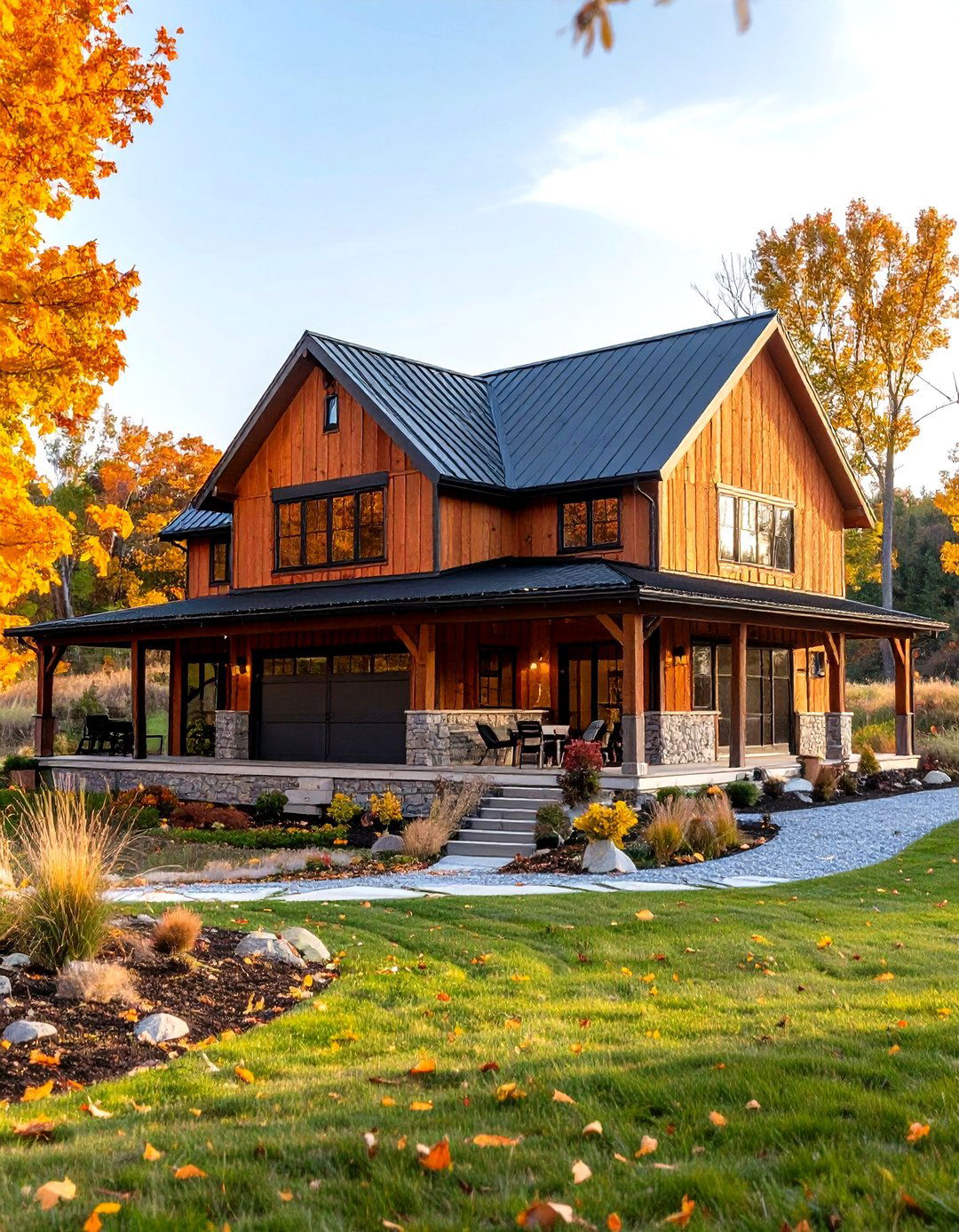 Mixed Use Pole Barn Exterior with Residential and Workshop Areas - 20 Pole Barn and Barndominium House Exteriors