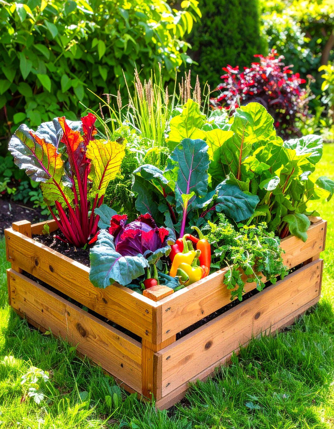 Mixed Vegetable Fall Flower Box Garden - 20 Fall Flower Box Ideas