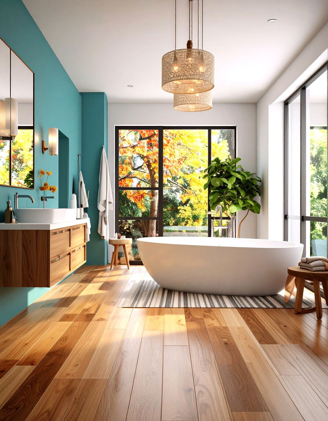 Mixed Width Wood Floors in Bathrooms - 20 Ideas for Wood Floors in Bathrooms