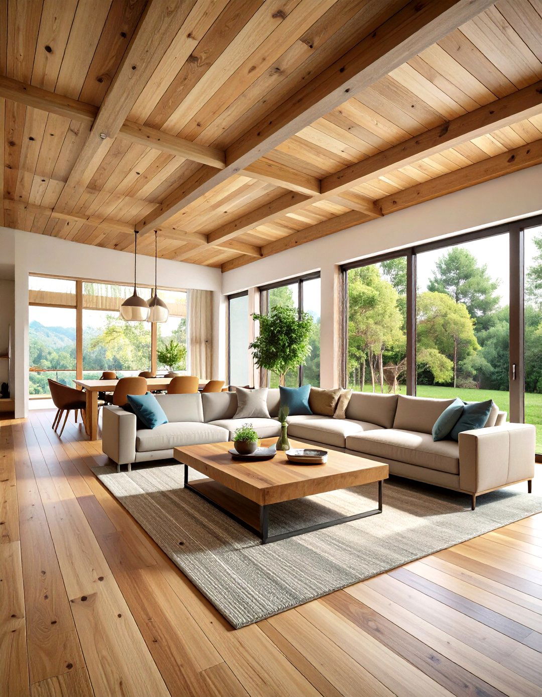 Mixed Width Wood Plank Ceiling Variety - 20 Wood Plank Ceiling Ideas