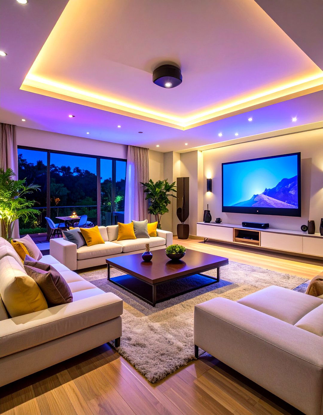 Mixing Seating Heights for a Cozy yet Grand Great Room - 20 Great Room Ideas