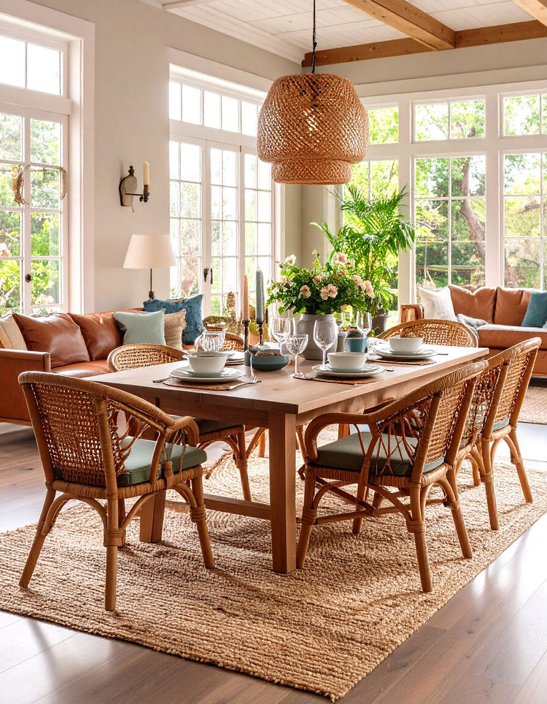 Mixing Textures and Materials - 20 Sunroom Dining Room Ideas
