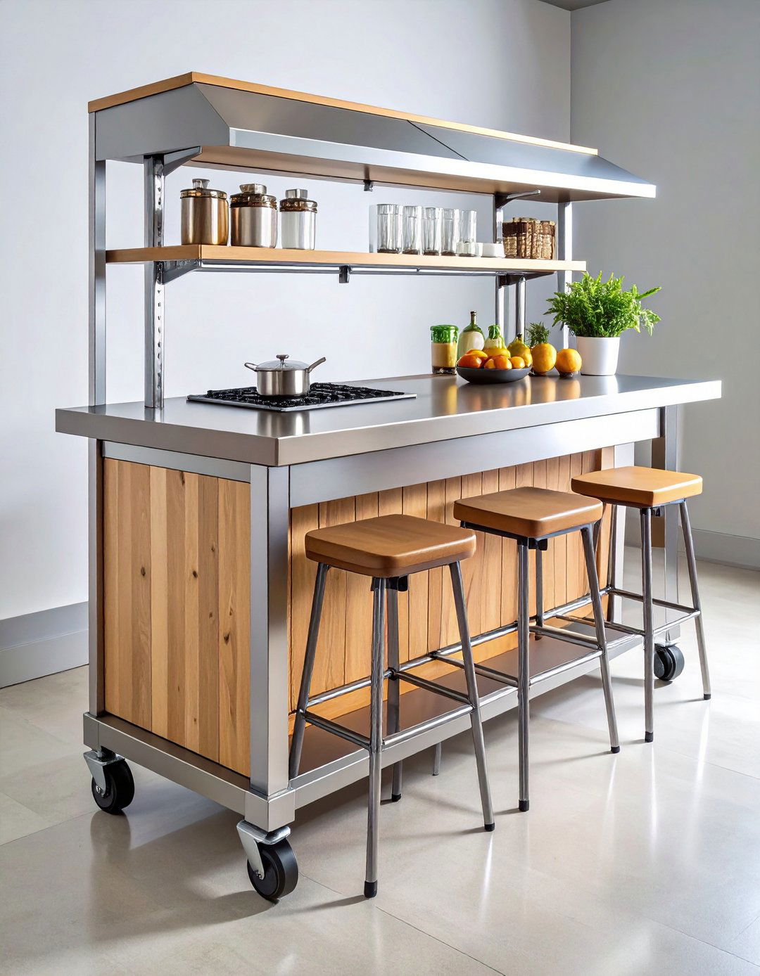 Mobile Cart Breakfast Bar Flexibility - 20 Breakfast Bar Ideas