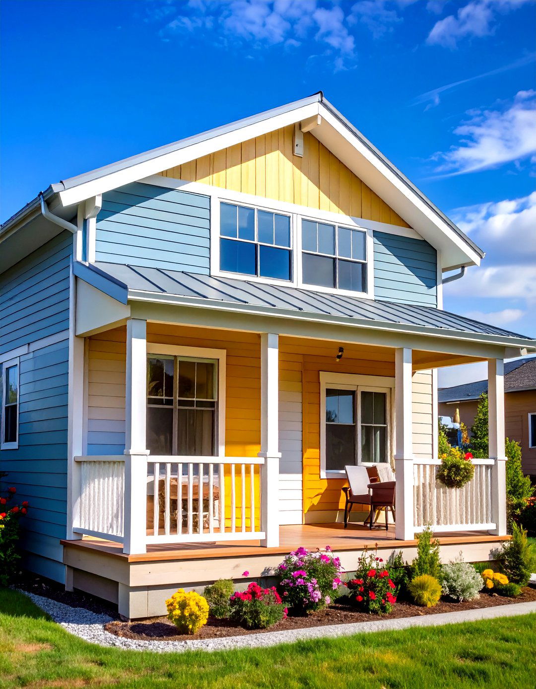 Mobile Home Porch with Shed Roof Design - 20 Mobile Home Porch Ideas