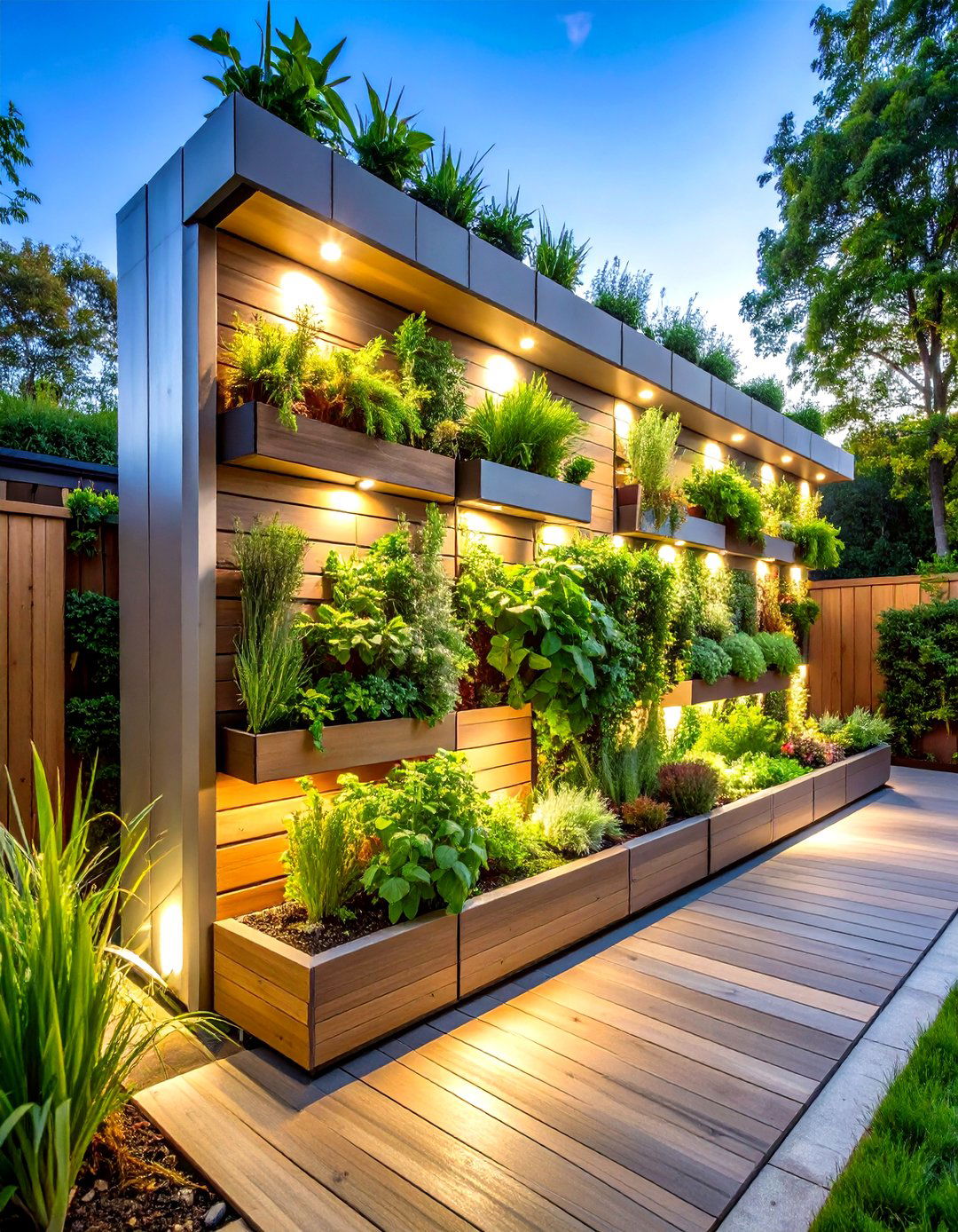 Modern Backyard Vertical Garden Living Wall - 20 Modern Backyard Ideas