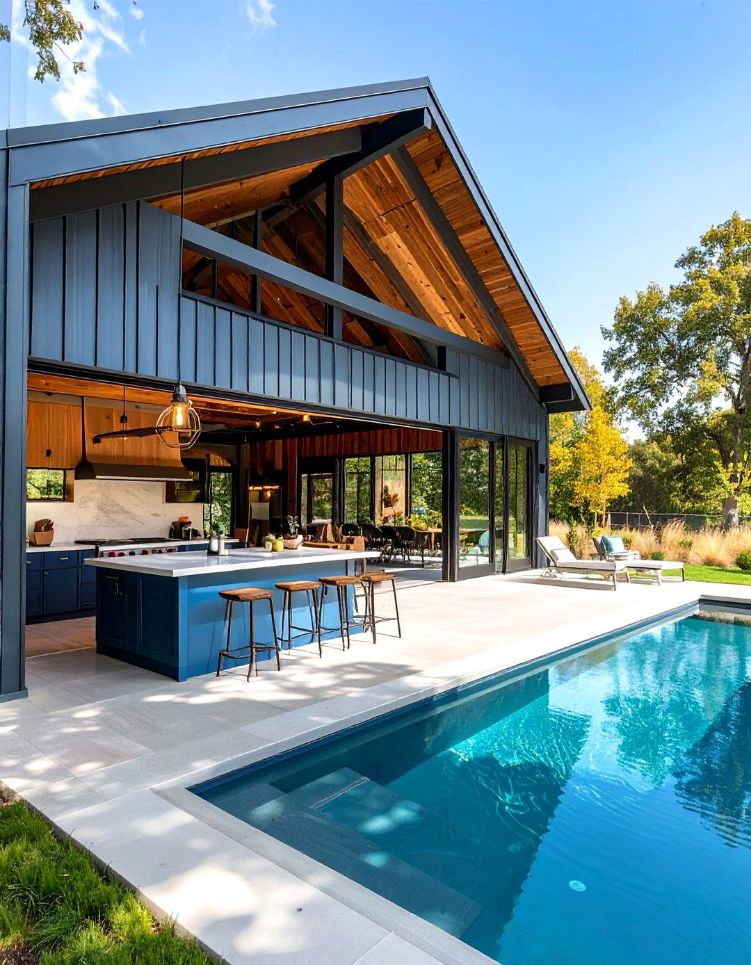 Modern Barn Pool House With Outdoor Kitchen - 20 Pool House With Outdoor Kitchen Ideas